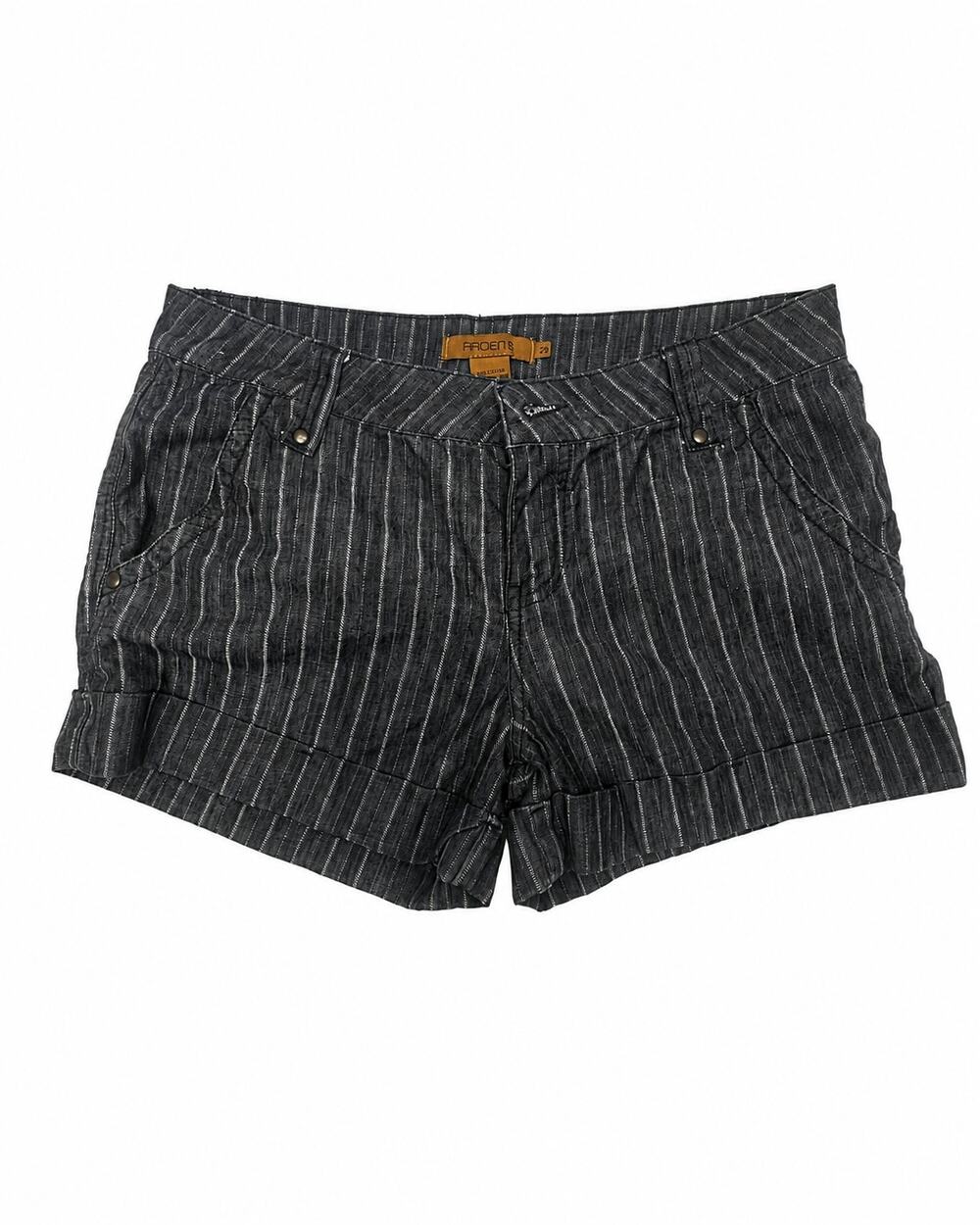 Vintage Y2K Arden B Womens 29 Gray Pinstripe Cuffed Shorts 100% Cotton